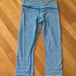 Lululemon Wunder Under Crop Blue Stripe